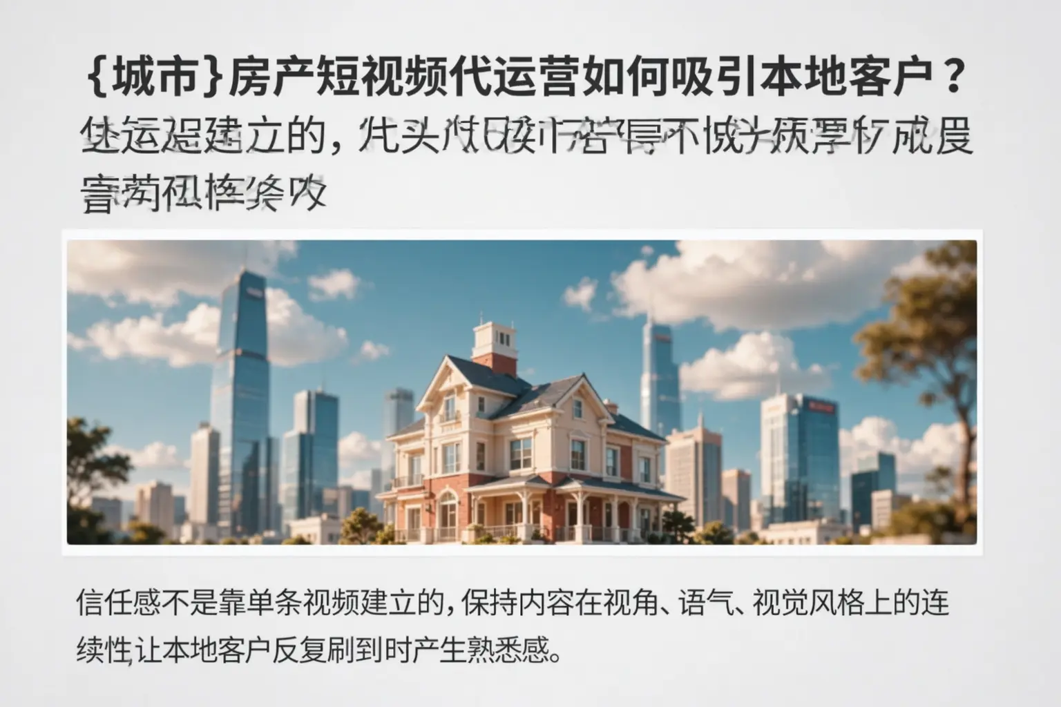 潮南房产短视频代运营如何吸引本地客户?